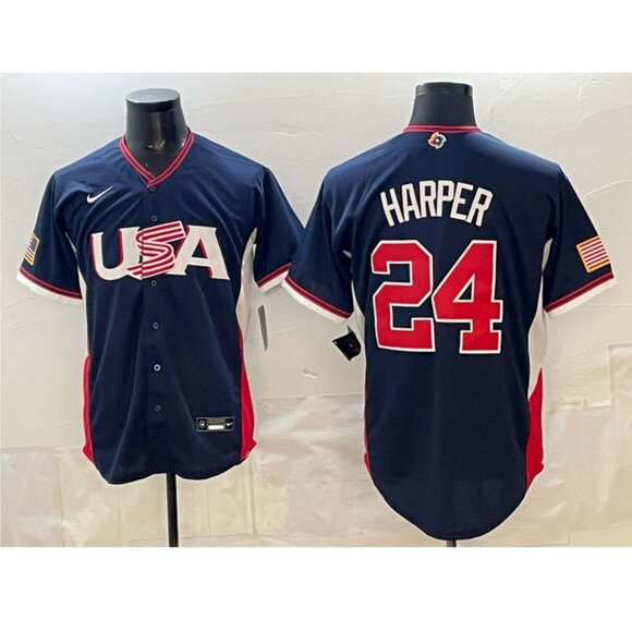 Mens Youths Select Bryce Harper Navy Stitched Jersey